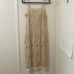 3D Floral Lace Midi Dress